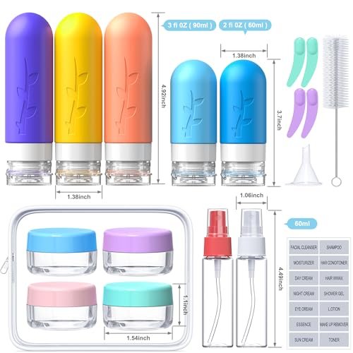19 Pack travel Bottles for Toiletries, Silicone TSA Approved Travel Size Containers for toiletries Leak Proof Refillable Travel Essentials for Shampoo Conditioner Lotion toiletry bottles - Image 2