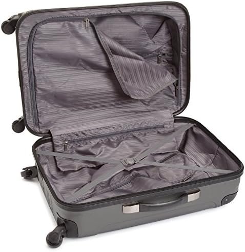 Kenneth Cole REACTION Out of Bounds Lightweight Hardshell 4-Wheel Spinner Luggage, Charcoal, 24-Inch Checked - Image 4