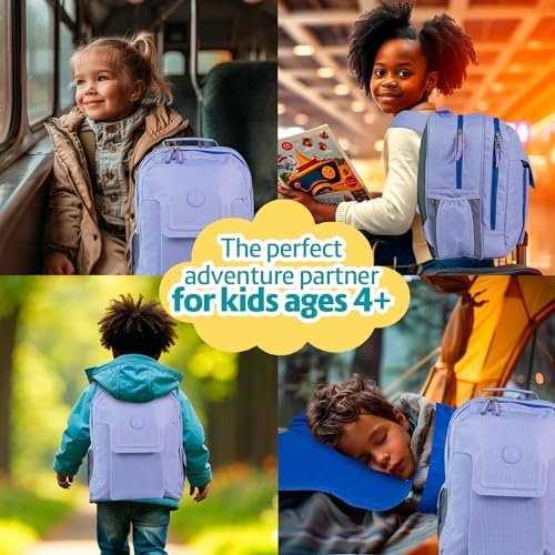 3pc Kids Travel Backpack Set – kids travel pillow and blanket & AirTag holder included | Toddler road trip essentials & Travel Essentials for Kids ages 4-10 - Image 5