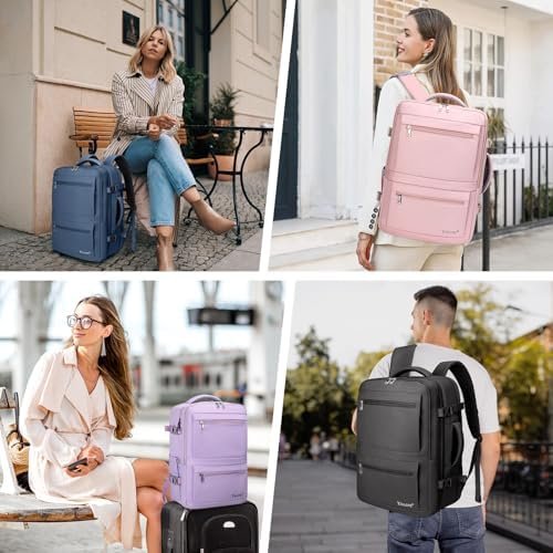 BALEINE Travel Backpack for Women Men, Sturdy Carry On Backpack, Large Backpack Travel Laptop Backpack Gifts for Business, Casual, Weekender, Hiking (Large, Pink) - Image 7