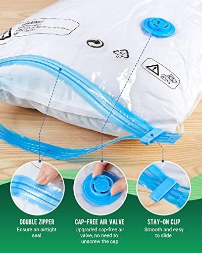 Vacuum Storage Bags with Electric Pump, 28 Pack (5 Jumbo, 5 Large, 6 Medium, 6 Small, 6 Roll Up Bags) Space Saver Bag, Vacuum Sealer Bags for Clothes, Blanket, Duvets, Pillows, Comforters, Travel - Image 5