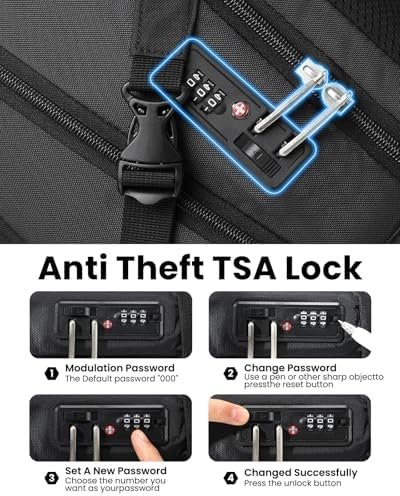 Large Travel Backpack Waterproof Laptop Bag Airline Approved Business Office Work Computer Casual Daypacks TSA Lock Anti-Theft Bookbag with USB Port Fit 17.3 inch Laptops for Men Women - Image 4
