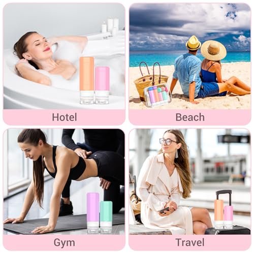 17 Pack Travel Bottles for Toiletries, TSA Approved Travel Size Toiletries Bottles, Leak Proof Travel Size Containers, Travel Essentials for Body Wash, Shampoo, Lotion & Conditioner Pink - Image 7