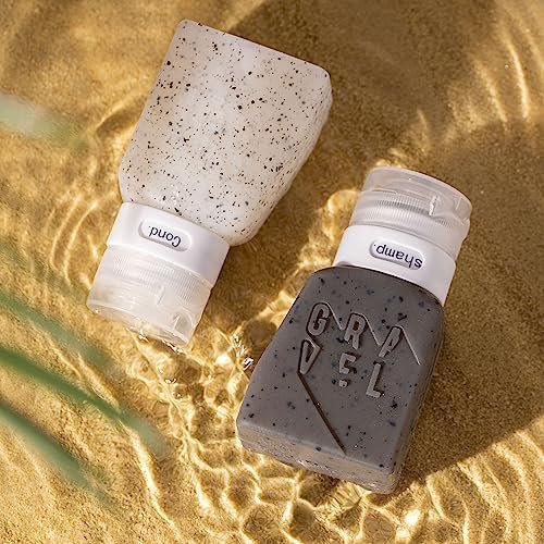 Gravel Travel Bottles 3oz (2-Pack) – Leakproof, BPA-Free, TSA Approved with Label System (Clear & Gray) - Image 4
