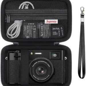 Hard Travel Case for Fujifilm X100VI / X100V Digital Camera, Digital Camera Storage Case With Mesh Pocket for Batteries, SD Card, USB Cable, Black