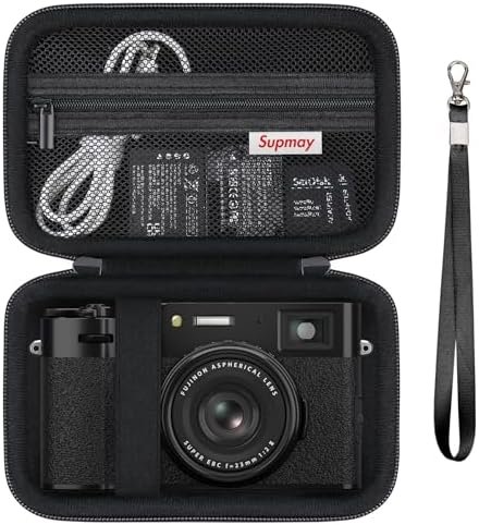 Hard Travel Case for Fujifilm X100VI / X100V Digital Camera, Digital Camera Storage Case With Mesh Pocket for Batteries, SD Card, USB Cable, Black