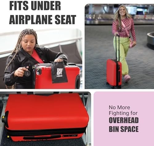 Take OFF Luggage - Personal Item Rolling Suitcase 3.0, TSA Approved, Small Carry On, Under the Seat, Hard Shell with Removable Wheels, Light Weight Bag, Airplane Travel Essential Accessories, 18x14x8 - Image 5