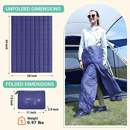 KingCamp Down Camping Blanket - Packable Lightweight Travel Blanket for Stadium, Camping, Backpacking, Compact & Water Resistant & Warm Airplane Quilt - Image 2