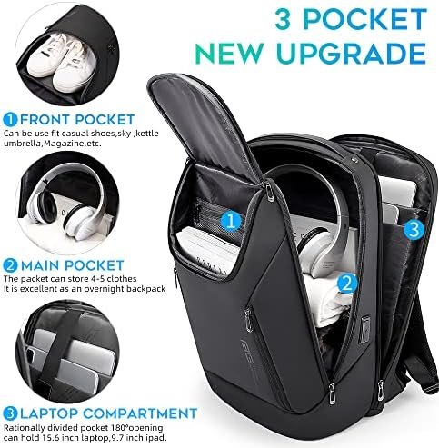 BANGE Business Smart Backpack Waterproof fit 15.6 Inch Laptop Backpack with USB Charging Port,Travel Durable Backpack - Image 2