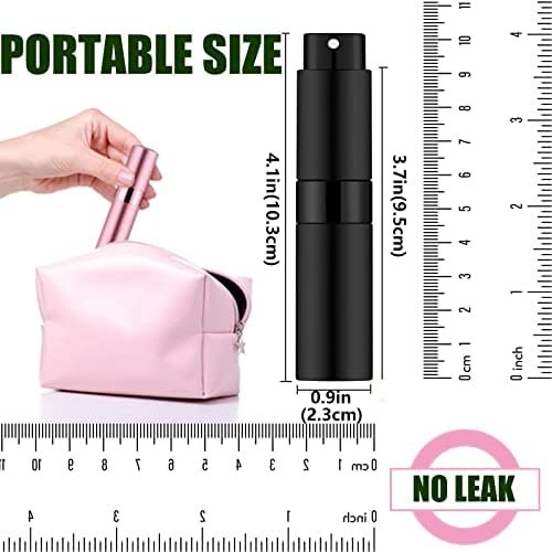 2 PCS/8ml Portable Mini Perfume Atomizer bottles, Empty Refillable Spray Bottle with 3 Types of Refill Tools, Pocket Travel Perfume Sample Bottles(Matte Black) - Image 7
