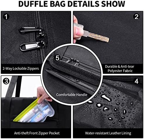 46 Inch Travel Duffle Bag Extra Large Sport Equipment Duffel Bags with 2-way Lockable Zippers - Image 4