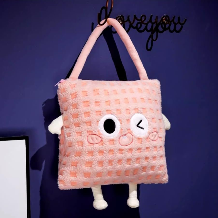 3 In 1 Travel Pillow and Blanket Set with Bag Cute Funny Plush Pillow Blanket Combo with Carrying Handle for Car & plane,Hand Warmer,Pink Throw Pillows for Bed,Sofa,Home Decor,Birthday Gifts for Kids - Image 5