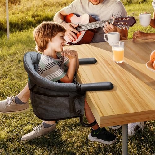Hook On High Chair,Portable and Foldable High Chair,Suitable for Family and Travel,High Chair for Babies 6-36 Months for Eating & Dining - with Carry Bag(Grey) - Image 8