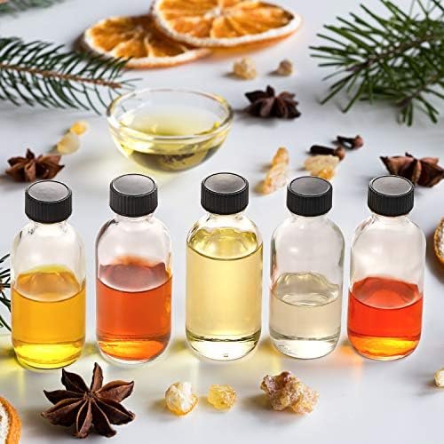 12 Pack, 2 oz Small Clear Glass Bottles w/ Lid & 3 Stainless Steel Funnels - 60ml Boston Sample Bottles - Mini Travel Essential or Decorative Bottles for Potion, Juice, Wellness, Ginger Shots, Whiskey - Image 8