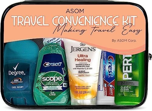 Asom Toiletry Travel Kit - 20 Piece TSA Approved Personal Care & Hygiene Essentials Set for Men & Women, Pre-Filled Convenience for Travel, Airplane Carry-On Ready. - Image 2