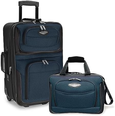 Travel Select Amsterdam Expandable Rolling Upright Luggage, Navy, 2-Piece Set