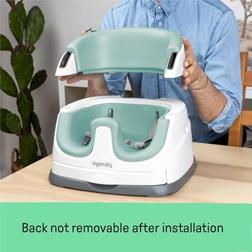 Ingenuity Baby Base 2-in-1 Booster Feeding and Floor Seat with Self-Storing Tray - Mist - Image 4