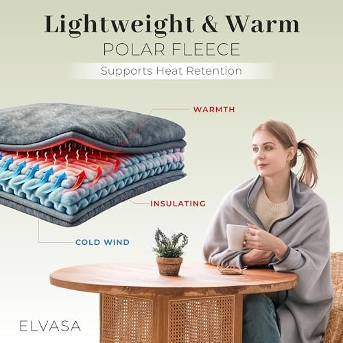 Travel Blanket and Pillow – Lightweight, Warm Polar Fleece Blanket & Soft, Easy-Clean Faux Leather Pillow with Luggage Strap for Travel, Office, and Home - Image 3