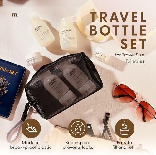 MAISONOVO Travel Bottles for Toiletries, TSA Approved, Leak Proof Refillable, Travel Size Containers and Bottles with Water Proof Luxury Toiletry Bag - Image 2