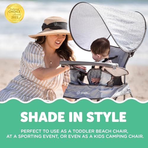 Baby Delight Go with Me Venture Portable Chair | Indoor and Outdoor | Sun Canopy | 3 Child Growth Stages | Elephant Grey - Image 5