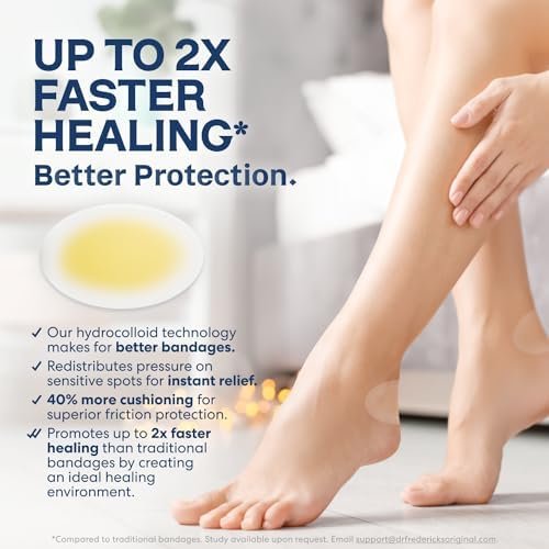 Dr. Frederick's Original Better Blister Bandages - 12ct - Water Resistant - 40% More Cushioning - Hydrocolloid Bandages for Foot, Toe, & Heel - Blister Pads for Prevention & Recovery - Variety Pack - Image 3