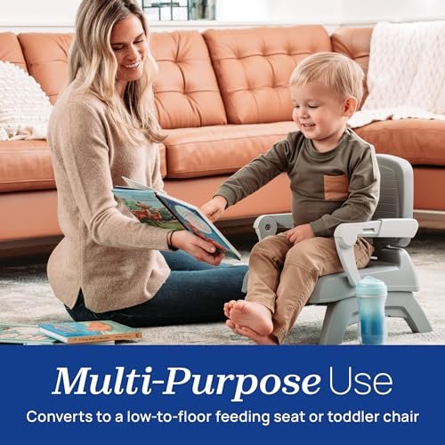 Chicco Bento™ 3-in-1 Portable Booster Seat for Table, Feeding Seat and Toddler Chair for Babies and Toddlers, for Children up to 50 lbs., Lightweight, Compact Fold | Oyster/Grey - Image 4