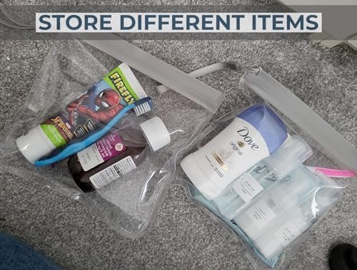 4Pcs Reusable TSA Approved Security Clear Toiletry Bag-Quart Size for EU UK & US Carry-on Regulations Security Travel Bags for Liquids, Waterproof & Leakproof Travel Accessories - Image 6