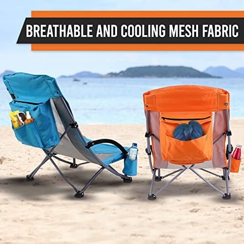 Nice C Beach Chair, Beach Chairs for Adults 2 Pack w/Cooler Compact High Back, Cup Holder & Carry Bag & Heavy Duty Outdoor, Camping, BBQ, Travel, Picnic, Festival (Set of 2 Blue) - Image 11
