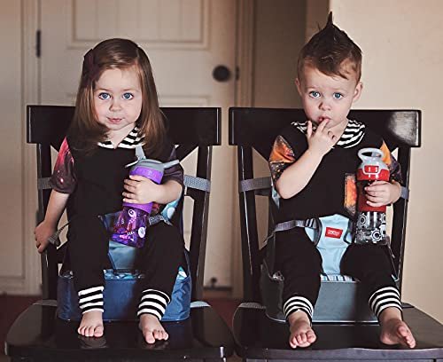 Nuby Easy Go Booster Seat - Travel Booster Seat for Babies and Toddlers - Holds Up To 50 Pounds - 9+ Months - Gray Chevron - Image 6