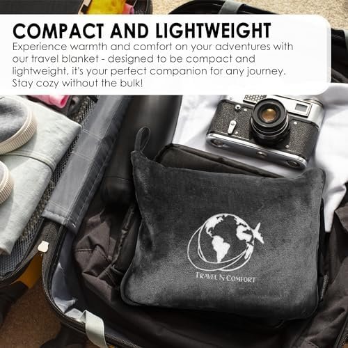 2-in-1 Travel Blanket and Pillow Set Portable Travel Pillow and Soft Blanket with Bag Flight Essentials Car Pillow Travels Gifts Accessories - Image 5