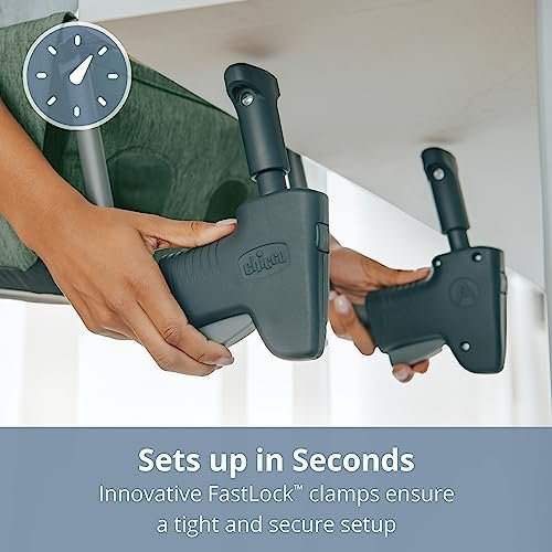 Chicco FastLock® Hook-On High Chair, Portable High Chair for Babies and Toddlers, Sets up in Seconds | Black/Black - Image 3