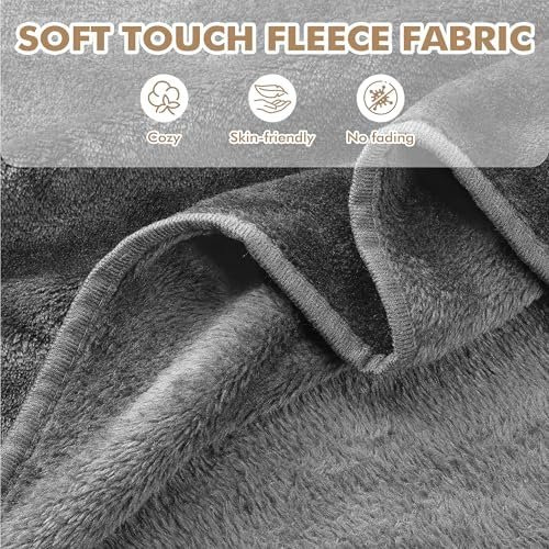 Tirrinia Travel Blanket Airplane Office Poncho 4 in 1 Premium Cozy Fleece Portable Poncho Blankets with Built-in Bag, Pocket - Image 4