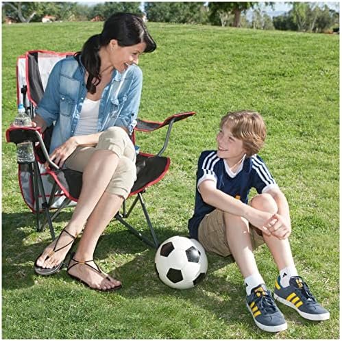 Kelsyus Original Foldable Canopy Chair for Camping, Tailgates, and Outdoor Events, Grey/Red - Image 2
