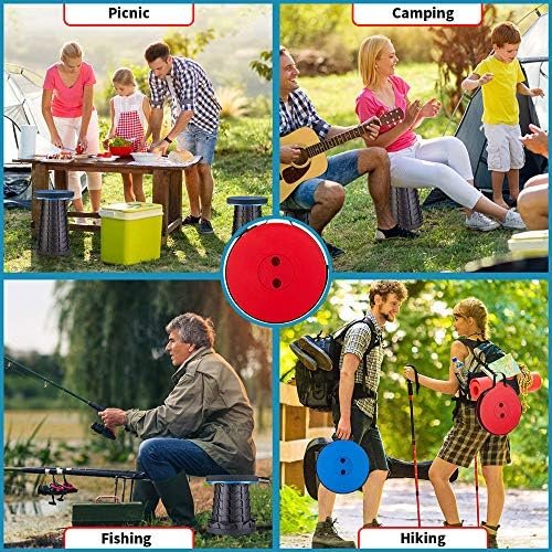 Boreeman Upgraded Folding Stool Lightweight Yet More Sturdy with Load Capacity 400lbs Portable Collapsible Stool Retractable Stool for Camping Fishing Hiking BBQ (Blue) - Image 7