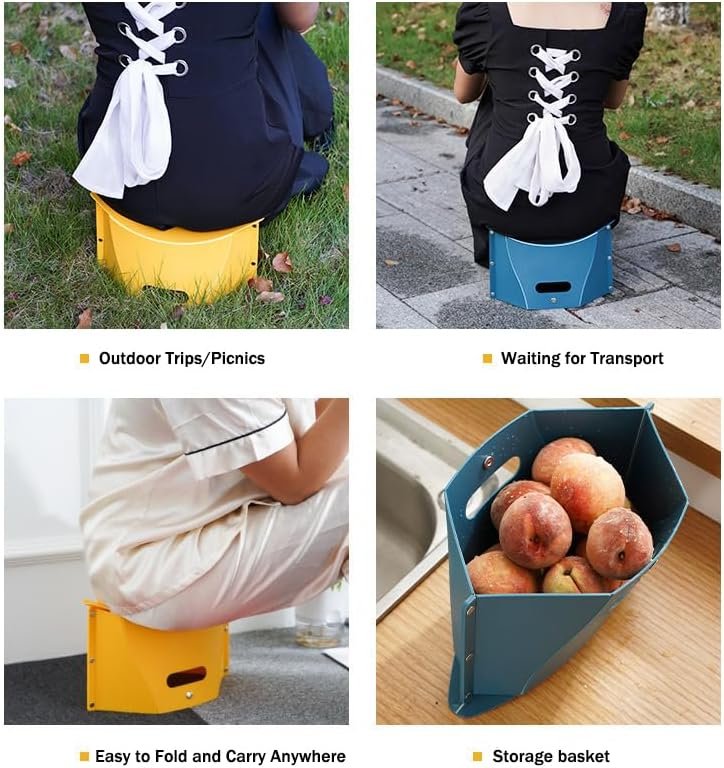 Portable Camping Stool, Collapsable Foldable Chair for Travel Outdoor (Green) - Image 5