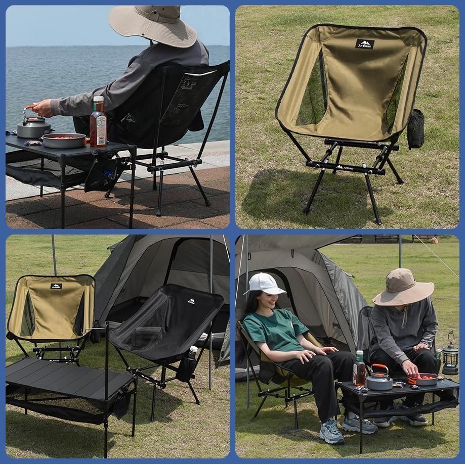 AnYoker Camping Chair Portable Beach Chair with Backpack Bag Patented for Invention - Compact Lightweight Folding Chair Backpack Hiking Chair 177ZZSB-SJB(Coffee) - Image 3